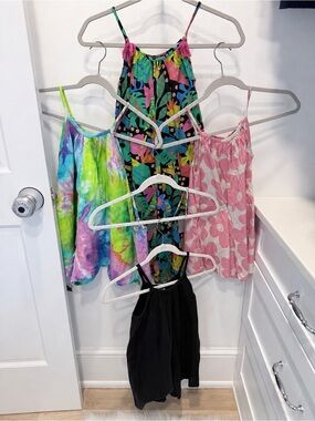 Next Girls Cotton Gauze Rompers Lot Size 6-7 - 5 Sleeveless Summer Vaca Bundle